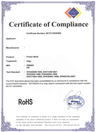 ROHS-Zertifikat