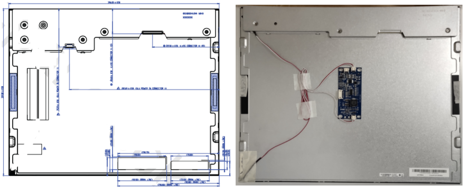 Drawing of 19 inch Industrial LCD screen