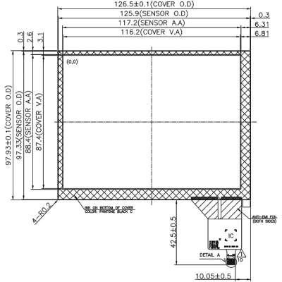 5.7 inch Glass Touch Panel (PCAP)