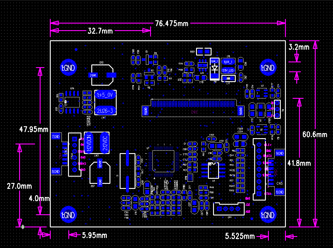 Drawing of CVBS CONTROLLER BOARD